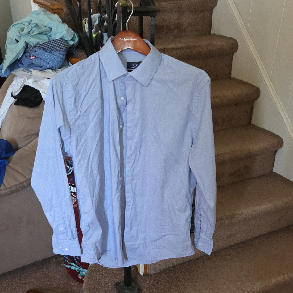 Dockers Fitted Stretch Collar Shirt - Light Blue